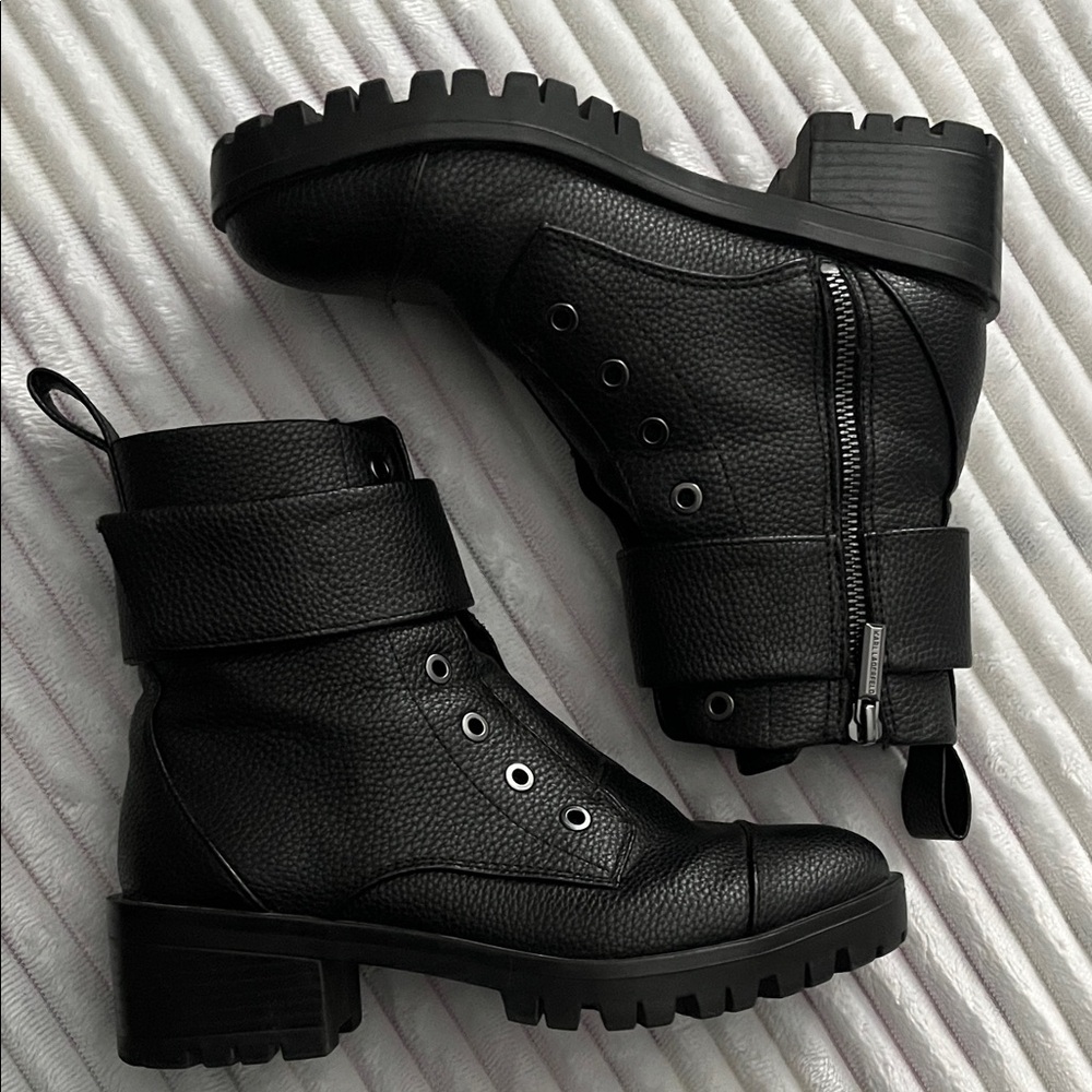 Karl Lagerfeld Black Combat Boots